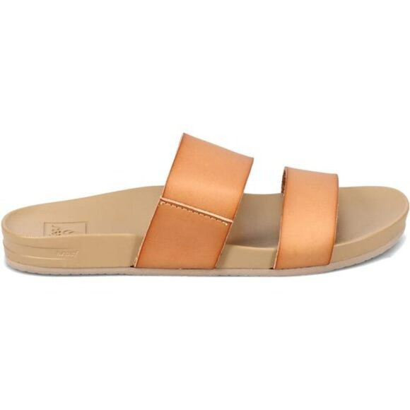 Reef Womens Cushion Vista Slide Sandals Vegan Leather Soft Arch Support - Picture 2 of 7